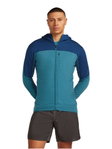 Icebreaker Fleecejacke Descender Merino Blend 300 RealFleece mit Kapuze (Merinowolle, atmungsaktiv) blau/teal Herren